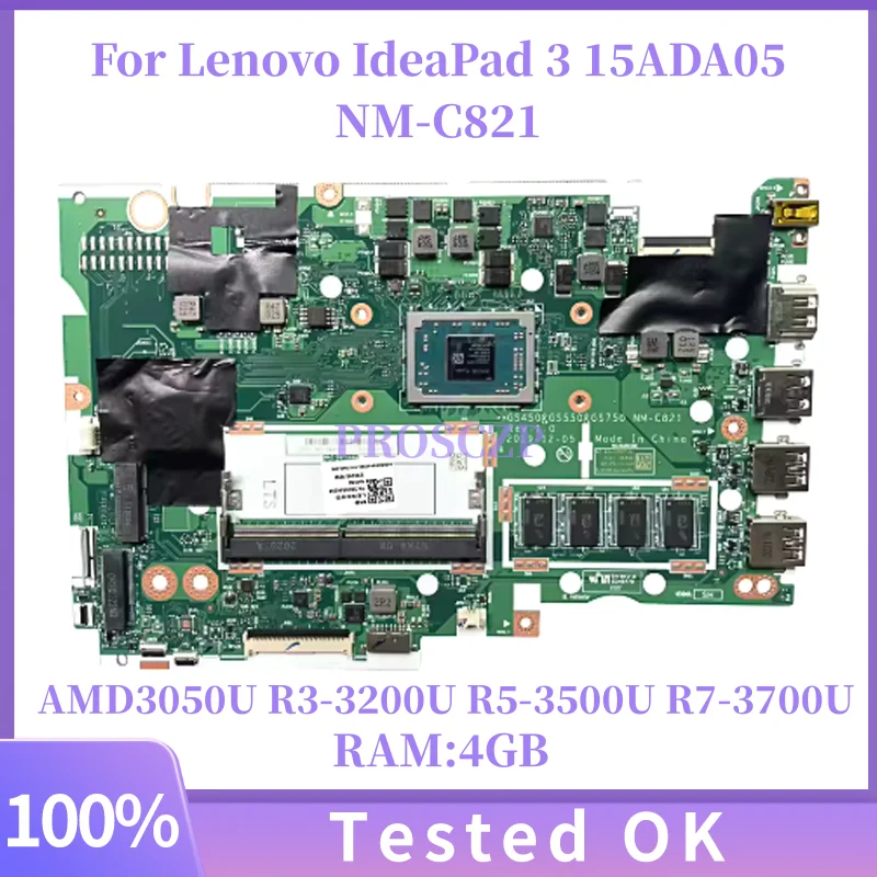 NM-C821 For Lenovo IdeaPad 3 15ADA05 Laptop Motherboard CPU: 3050U R3-3200U R5-3500U R7-3700U RAM:4G FRU:5B20S44470 5B20S44471
NM-C821 For Lenovo IdeaPad 3 15ADA05 Laptop Motherboard CPU: 3050U R3-3200U R5-3500U R7-3700U RAM:4G FRU:5B20S44470 5B20S44471