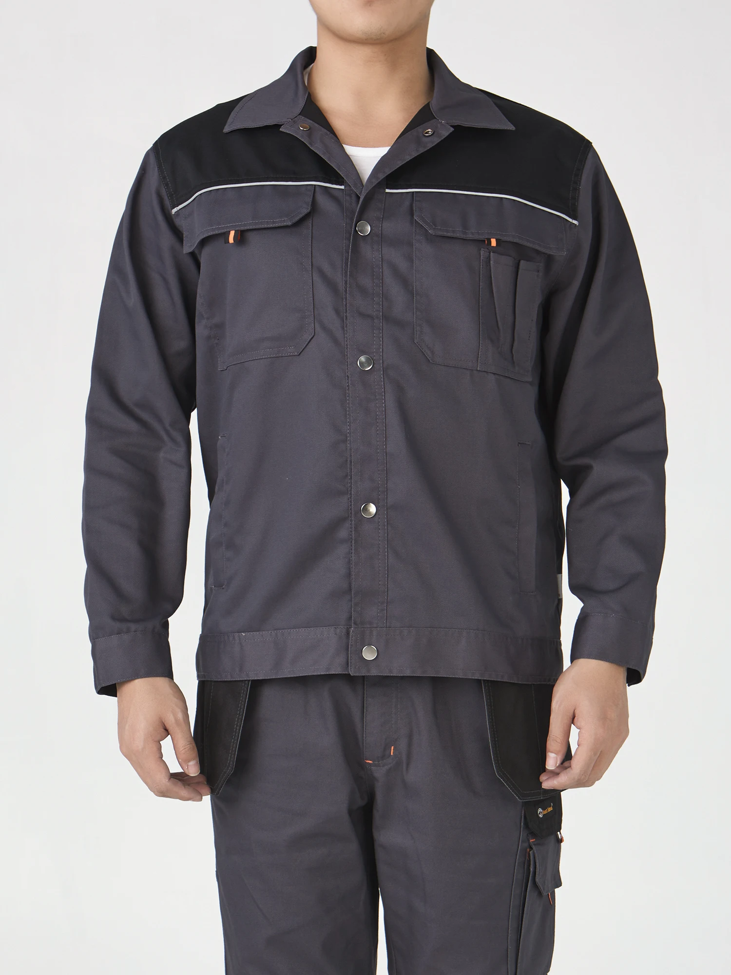 Мужской комплект спецодежды с несколькими карманами — прочная рубашка и брюки с длинными рукавами для механиков, ремонта автомобилей и работы на открытом воздухе 
Мужской комплект спецодежды с несколькими карманами — прочная рубашка и брюки с длинными рукавами для механиков, ремонта автомобилей и работы на открытом воздухе