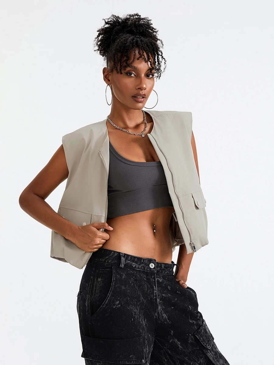 New Fashion Womens Zip Up Vest Sleeveless Solid Color Oversized Jacket Tops Loose Fit Summer Tops Hot Sale S-XL
New Fashion Womens Zip Up Vest Sleeveless Solid Color Oversized Jacket Tops Loose Fit Summer Tops Hot Sale S-XL