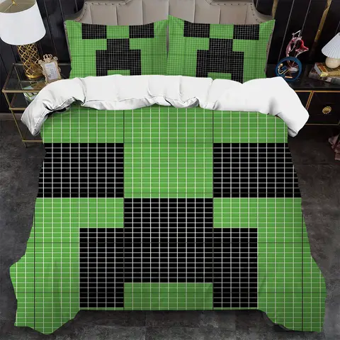 Game C-craftS-M-MineS Duvet Cover Set Soft Wash Bed 3 Piece Summer Comfortable Student Dormitory Home Baby Bedding Best seller