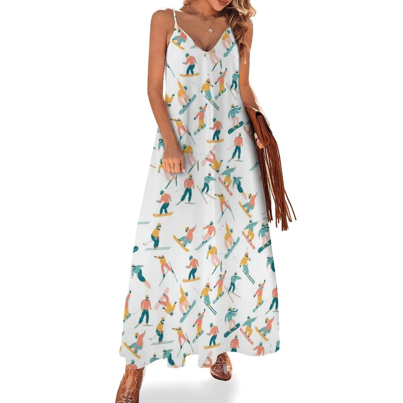 Colorful Ski Pattern Yellow Pink Blue Sleeveless Long Dress elegant dress women's clothing korea stylish Dress
Colorful Ski Pattern Yellow Pink Blue Sleeveless Long Dress elegant dress women's clothing korea stylish Dress