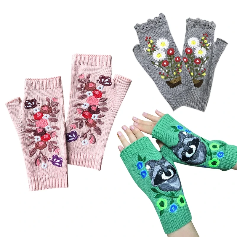 New Women Winter Gloves Touchscreen Mittens Embroidery Flower Half Finger Glove
New Women Winter Gloves Touchscreen Mittens Embroidery Flower Half Finger Glove