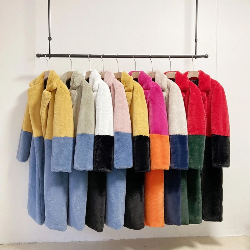 Lapel Long Faux Mink Fur Coat Women Patchwork Luxury Furry Jacket Ladies Winter Outerwear Thick Warm Plush Coats Fluffy Overcoat
Lapel Long Faux Mink Fur Coat Women Patchwork Luxury Furry Jacket Ladies Winter Outerwear Thick Warm Plush Coats Fluffy Overcoat