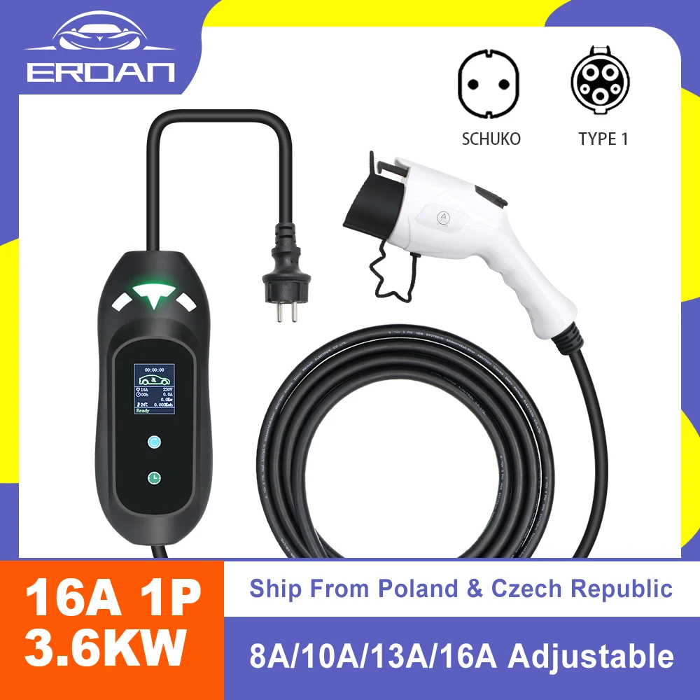 ERDAN EV Charger SAE J1772 Type 1 Fast Charging Wall-mounted IEC62196-2 Type 2 Current Adjustable Home Use for Electric Vehicle
ERDAN EV Charger SAE J1772 Type 1 Fast Charging Wall-mounted IEC62196-2 Type 2 Current Adjustable Home Use for Electric Vehicle
