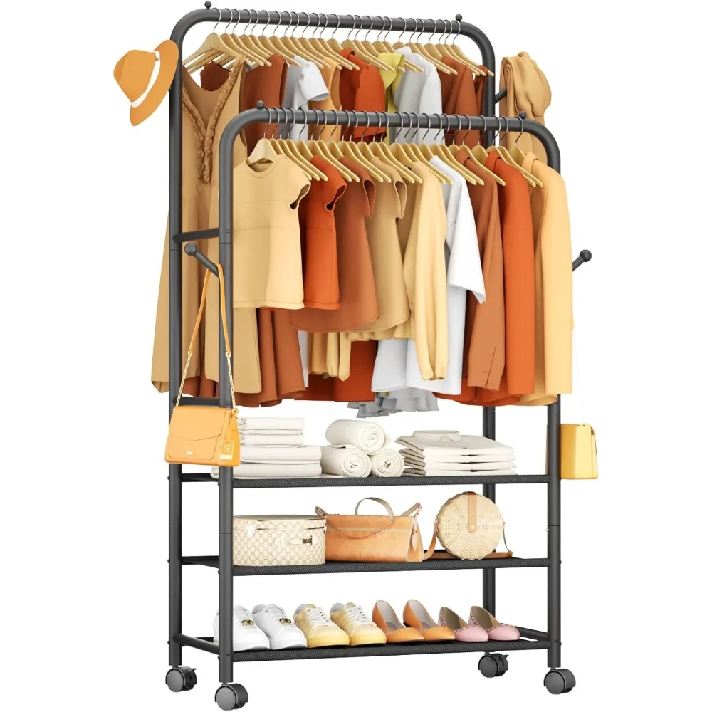 Clothes Racks for Hanging Clothes, Portable Rolling Garment Rack, Sturdy Metal Freestanding Cloths Rackswith Wheels
Clothes Racks for Hanging Clothes, Portable Rolling Garment Rack, Sturdy Metal Freestanding Cloths Rackswith Wheels