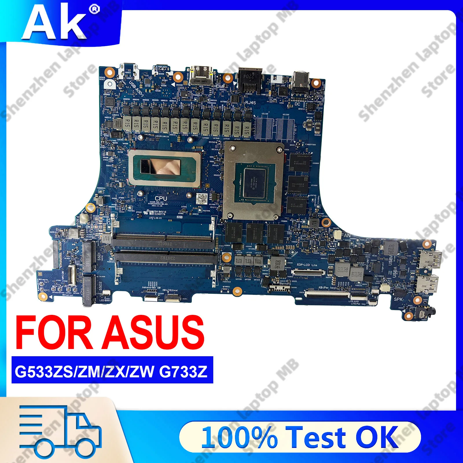 6050A3340403 Laptop Motherboard For ASUS G533ZR G533Z G533ZM G533ZW G533ZS G533ZX Mainboard With 12th Gen i5 i7 i9 CPU
6050A3340403 Laptop Motherboard For ASUS G533ZR G533Z G533ZM G533ZW G533ZS G533ZX Mainboard With 12th Gen i5 i7 i9 CPU