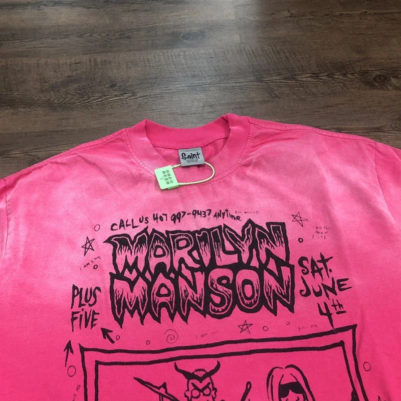 MARILYN MANSION Abstract Poster Limited SAINT MICHAEL T Shirt Men Women Pink Washed T-shirt Pure Cotton Top Tees
MARILYN MANSION Abstract Poster Limited SAINT MICHAEL T Shirt Men Women Pink Washed T-shirt Pure Cotton Top Tees