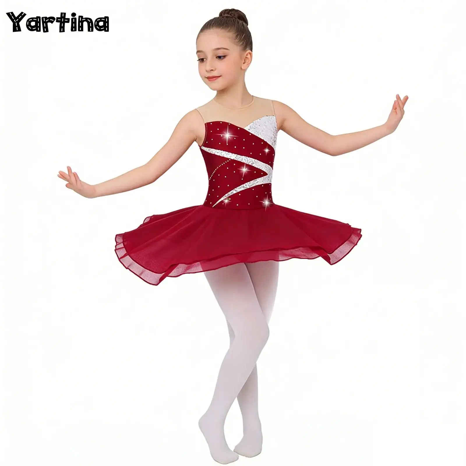 Kids Girls Shiny Sequins Rhinestone Ballet Jersey Dress Gymnastics Leotard Tutu Costume Artistic Figure Skating Dance Dresses
Kids Girls Shiny Sequins Rhinestone Ballet Jersey Dress Gymnastics Leotard Tutu Costume Artistic Figure Skating Dance Dresses