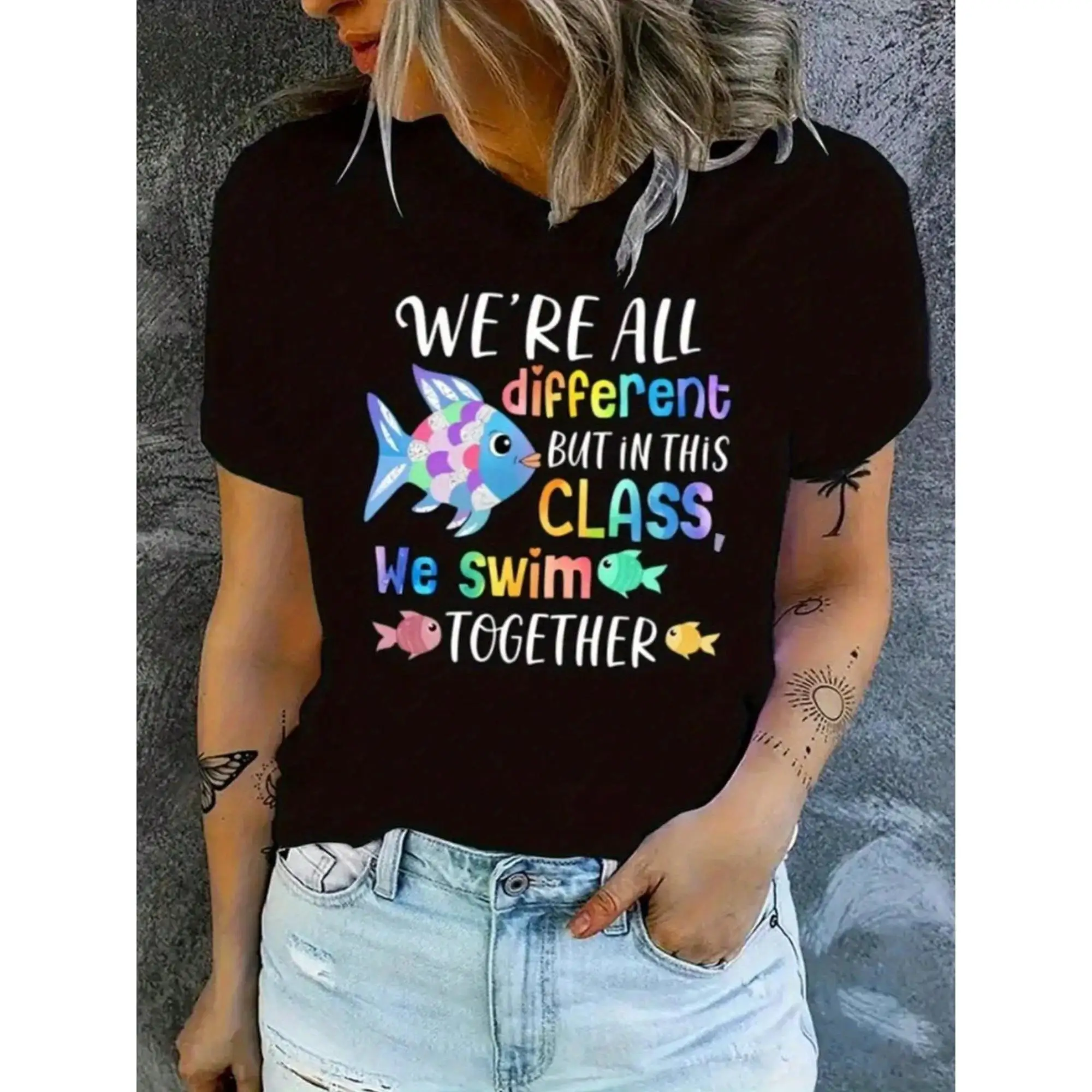 We're All Different - Women'S Large T-Shirt Short Sleeve Loose Crewneck Graphic Tees Printed Fashion Casual Summer Tops
We're All Different - Women'S Large T-Shirt Short Sleeve Loose Crewneck Graphic Tees Printed Fashion Casual Summer Tops