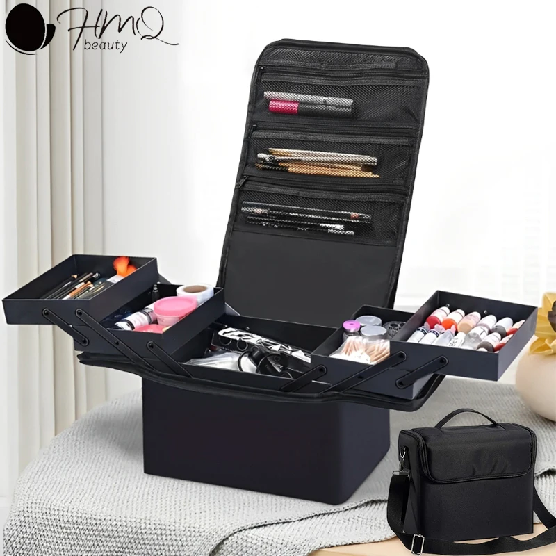 Large Makeup Train Case with Removable Shoulder Strap 4 Trays Adjustable Travel Train Bag Cosmetic Storage Portable Storage Box
Large Makeup Train Case with Removable Shoulder Strap 4 Trays Adjustable Travel Train Bag Cosmetic Storage Portable Storage Box