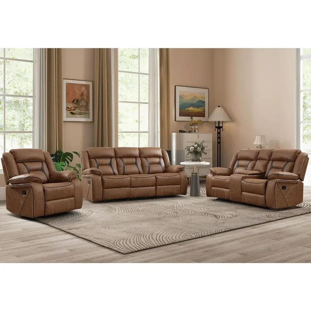 Faux Leather Recliner Sofa Furniture Set for Living Room, Recliner Chair, Manual Loveseat (Recliner+Loveseat+Sofa)
Faux Leather Recliner Sofa Furniture Set for Living Room, Recliner Chair, Manual Loveseat (Recliner+Loveseat+Sofa)