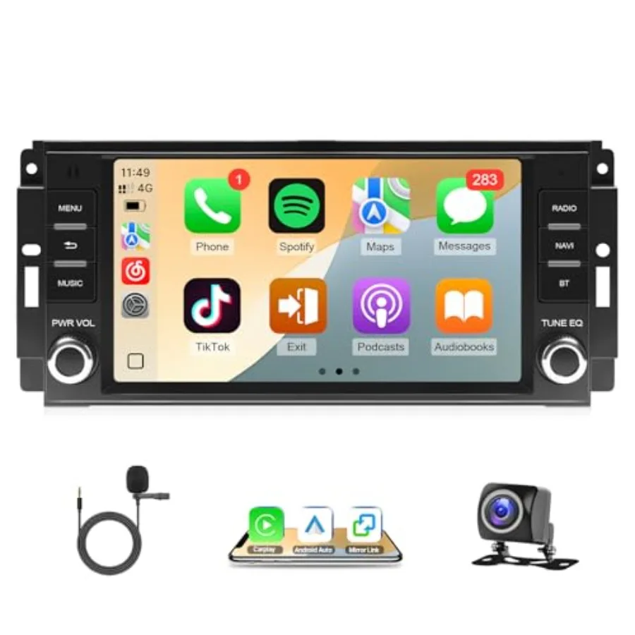 Car stereo for Jeep Wrangler JK 2007-2018 Dodge Ram 1500 2009-2012: 8-core Android, 7-inch touch screen, black plastic housing,
Car stereo for Jeep Wrangler JK 2007-2018 Dodge Ram 1500 2009-2012: 8-core Android, 7-inch touch screen, black plastic housing,