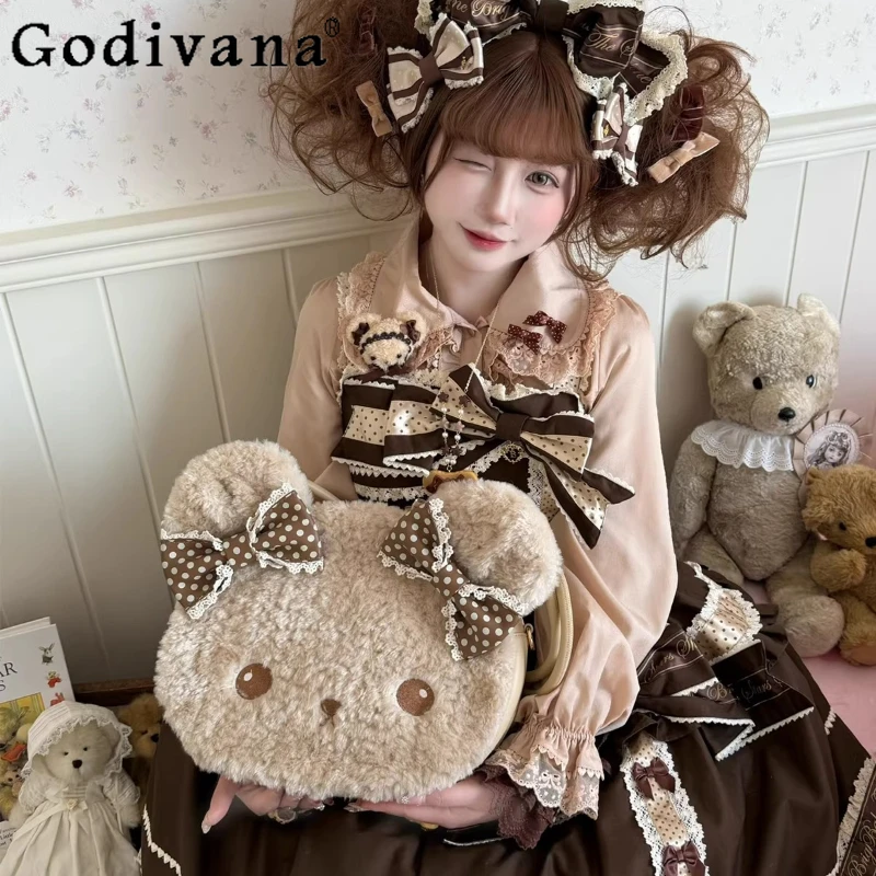 Original Design Cute Girls Student Bear-shaped Lolita Crossbody Bag Plush Bow Large Capacity Backpack Shoulder Bag Women
Original Design Cute Girls Student Bear-shaped Lolita Crossbody Bag Plush Bow Large Capacity Backpack Shoulder Bag Women