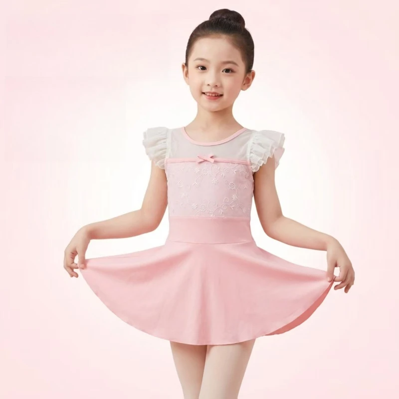 Embroidered One-piece Dance Dress for Girls with Short Sleeves, Kids' Practice Dance Costume with Flutter Sleeves for Daily Use
Embroidered One-piece Dance Dress for Girls with Short Sleeves, Kids' Practice Dance Costume with Flutter Sleeves for Daily Use