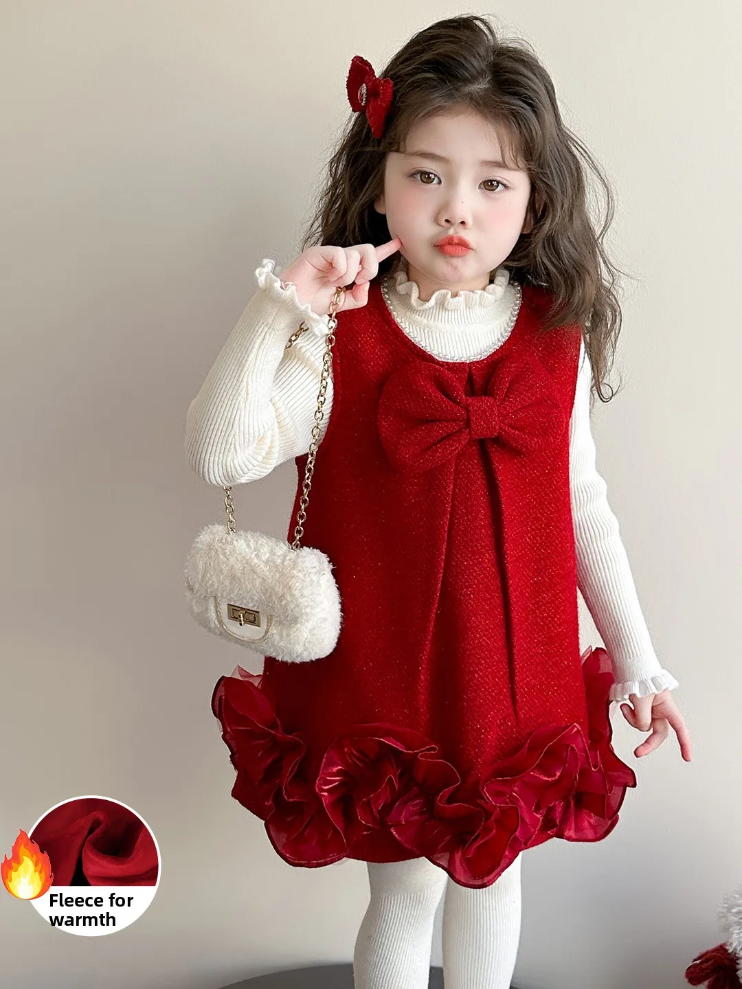 Зимний комплект юбки с отделкой бантом на подкладке для девочек, комплект 2025, теплая детская одежда Sli Hanfu, милая ежегодное юбка
Зимний комплект юбки с отделкой бантом на подкладке для девочек, комплект 2025, теплая детская одежда Sli Hanfu, милая ежегодное юбка