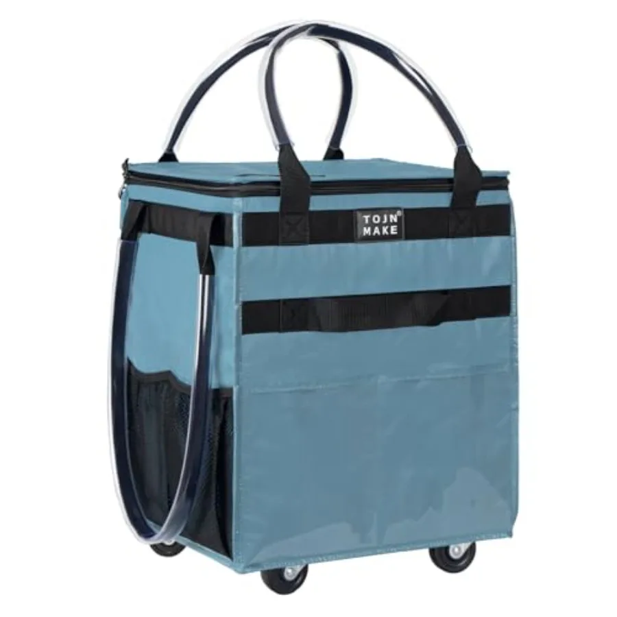 Reusable Grocery Bag On Wheels Shopping Trolley with 8 Pockets and Zipper Cover Foldable Rolling Tote Heavy Duty Handles Carrie
Reusable Grocery Bag On Wheels Shopping Trolley with 8 Pockets and Zipper Cover Foldable Rolling Tote Heavy Duty Handles Carrie