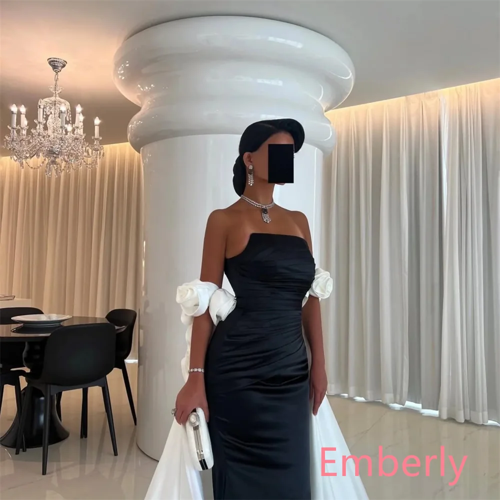 Customized Mermaid Formal Black Satin Evening Dress Classic Strapless Sleeveless Prom Dress Fashion Floor Length Celebrity Gowns
Customized Mermaid Formal Black Satin Evening Dress Classic Strapless Sleeveless Prom Dress Fashion Floor Length Celebrity Gowns