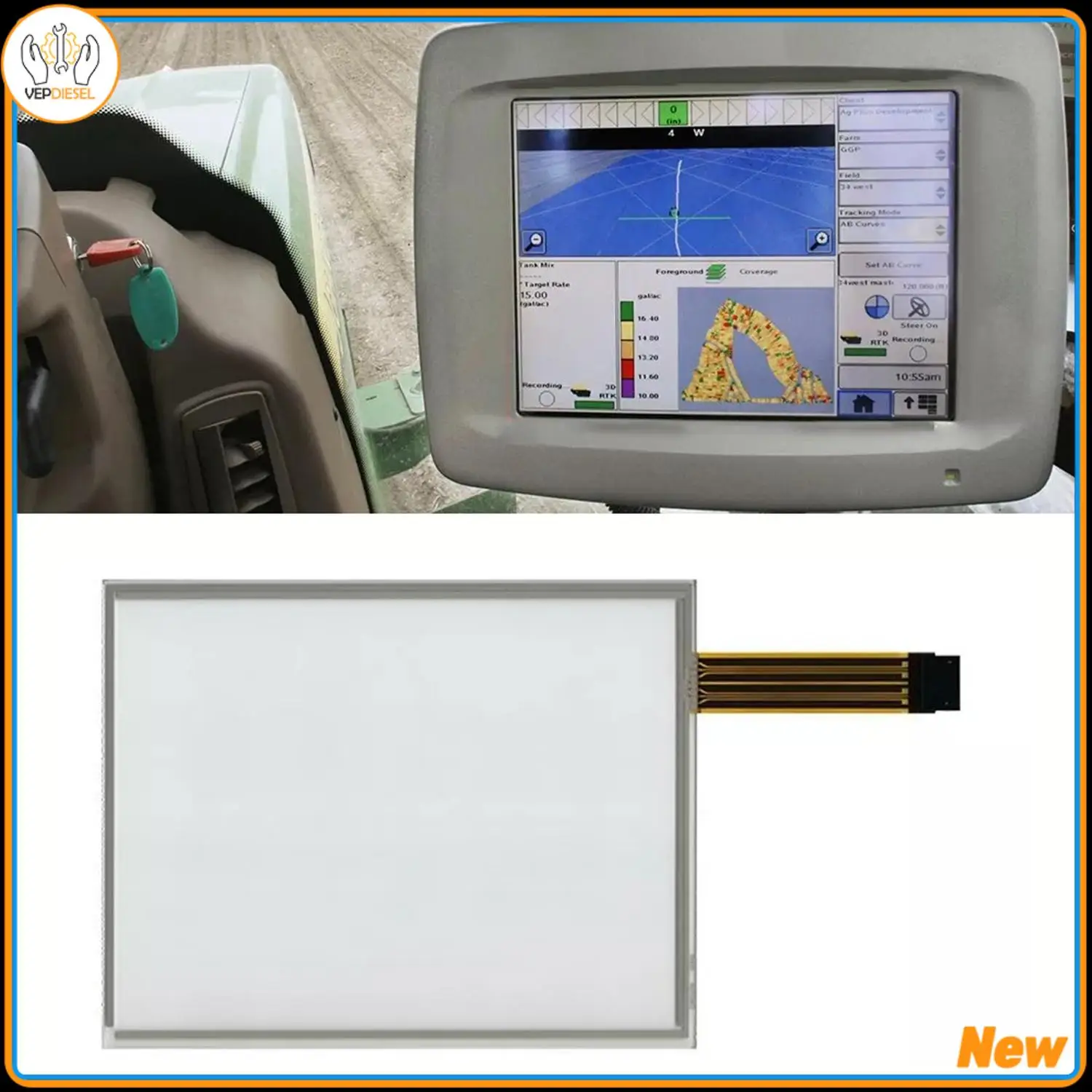 10.4" 8 Wire Touch Digitizer 8-Pin 5V for John Deer GreenStar GS2 2600 Computer Display PF80877 PF81076 PF81185 PF81378 PG200402
10.4" 8 Wire Touch Digitizer 8-Pin 5V for John Deer GreenStar GS2 2600 Computer Display PF80877 PF81076 PF81185 PF81378 PG200402