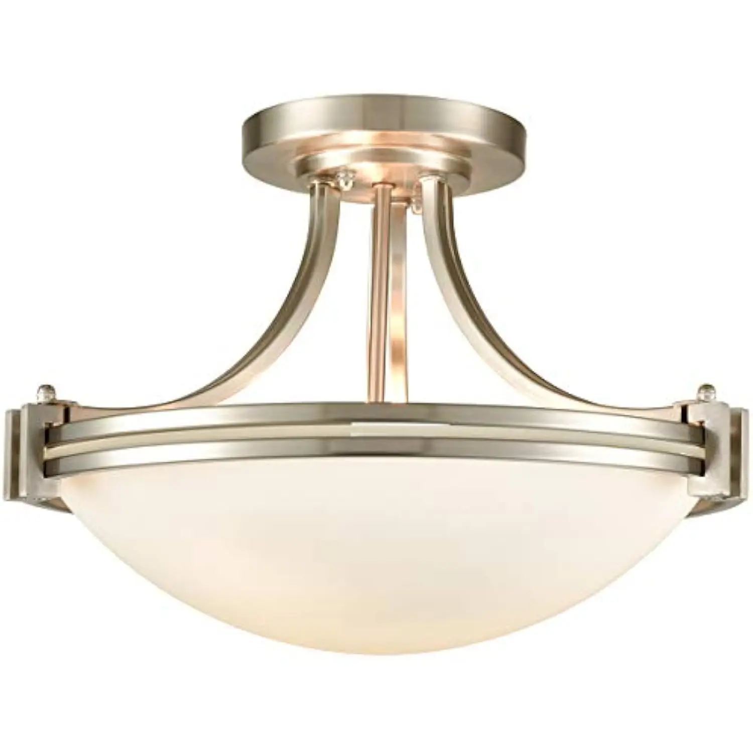 Brushed Nickel Semi Flush Mount Ceiling Light Modern 3-Light White Glass Hallway Light Fixture Ceiling for Bedroom Living Room
Brushed Nickel Semi Flush Mount Ceiling Light Modern 3-Light White Glass Hallway Light Fixture Ceiling for Bedroom Living Room