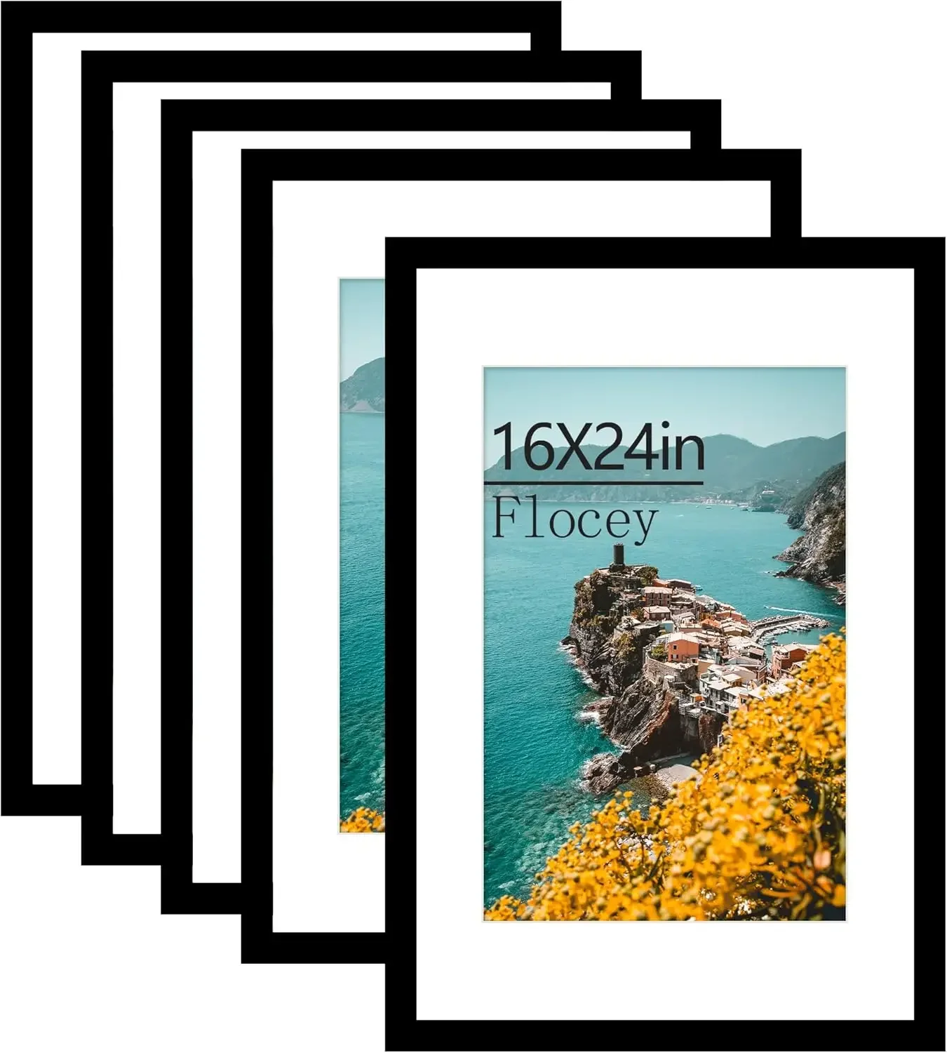 16x24 Picture Frame Set of 5, Black Poster Frame, Display Pictures 12 x 18 with Mat or 16x 24 Without Mat
16x24 Picture Frame Set of 5, Black Poster Frame, Display Pictures 12 x 18 with Mat or 16x 24 Without Mat