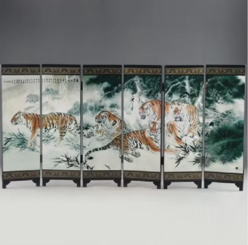 CHINESE LACQUER OLD HANDWORK PAINTED FIVE BLESSING TIGER "SIX FOLD SCREEN DECO"
CHINESE LACQUER OLD HANDWORK PAINTED FIVE BLESSING TIGER "SIX FOLD SCREEN DECO"