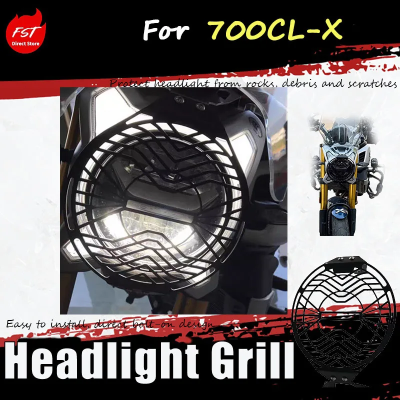 For 700CL-X, this is a set of retro-style headlight cover and lamp protection net accessories for the headlights.
For 700CL-X, this is a set of retro-style headlight cover and lamp protection net accessories for the headlights.