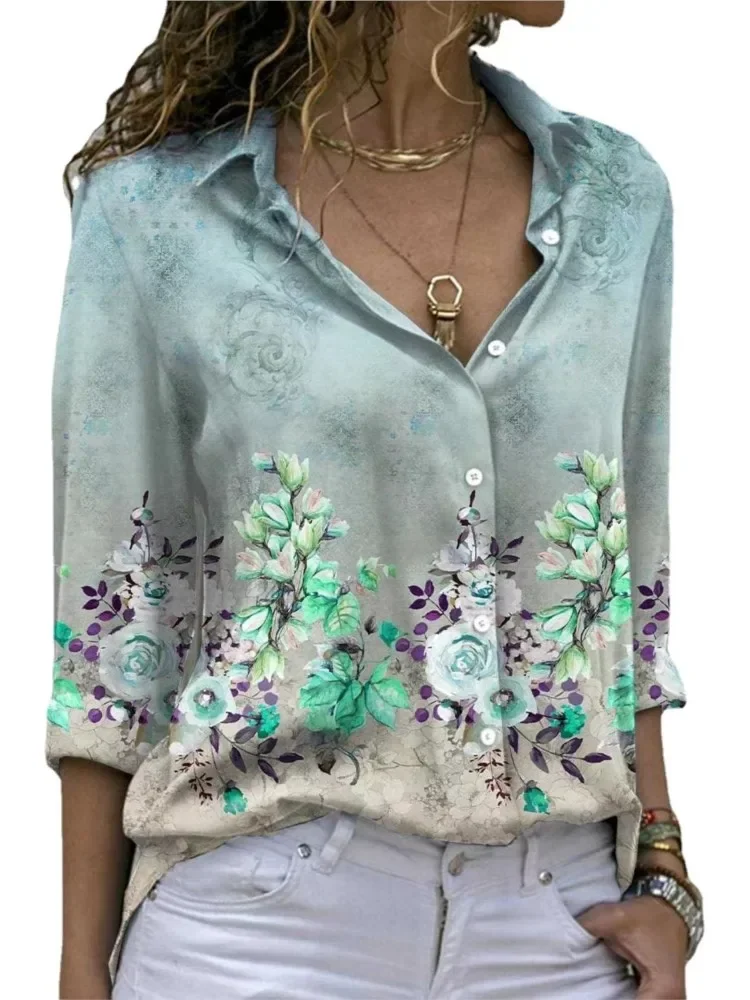 Women's Spring Summer New Fashionable Flower Printed Sexy Long Sleeve Loose Button Collar Casual Comfortable Shirt
Women's Spring Summer New Fashionable Flower Printed Sexy Long Sleeve Loose Button Collar Casual Comfortable Shirt