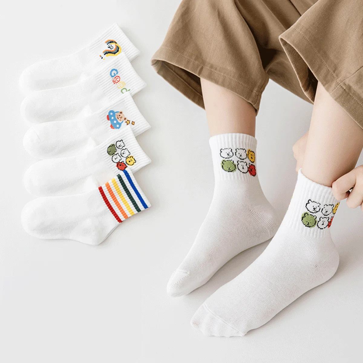 Five Pairs of Spring & Fall Girls' Cute and Versatile Preppy Style White Mid-Calf Cartoon Socks Are Skin-Friendly and Comfortable
Five Pairs of Spring & Fall Girls' Cute and Versatile Preppy Style White Mid-Calf Cartoon Socks Are Skin-Friendly and Comfortable