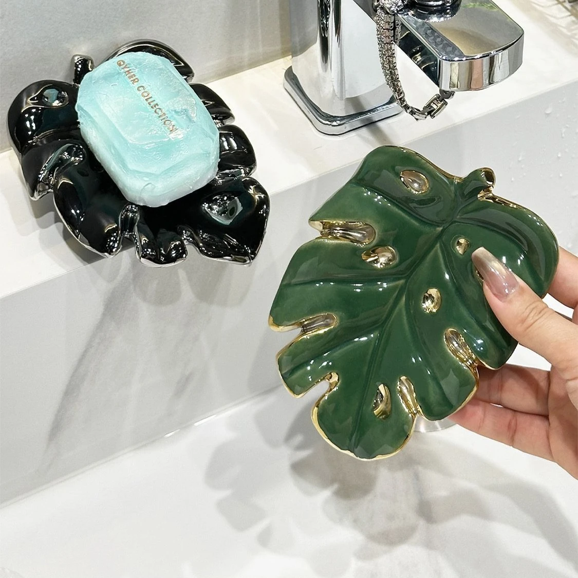 Leaf Soap Box High-end Ceramic New Household Creative Drain Bathroom Light Luxury No Punching
Leaf Soap Box High-end Ceramic New Household Creative Drain Bathroom Light Luxury No Punching