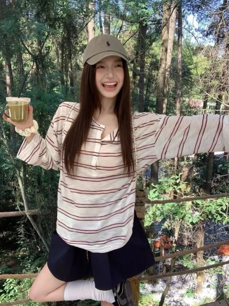 Preppy Style Korean Hoodies Striped Long Sleeve Pullover New Casual Fashion Oversized Pullover Basic Top Women Clothing Y2k Tops
Preppy Style Korean Hoodies Striped Long Sleeve Pullover New Casual Fashion Oversized Pullover Basic Top Women Clothing Y2k Tops