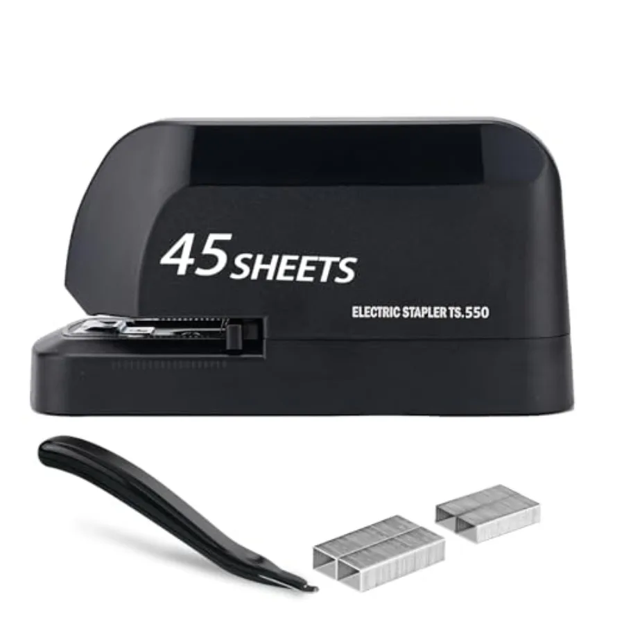 Heavy Duty Electric Stapler Value Pack 45 Sheet Capacity Includes 1500 Staples and Staple Remover No-Jam Faster Stapling Automa
Heavy Duty Electric Stapler Value Pack 45 Sheet Capacity Includes 1500 Staples and Staple Remover No-Jam Faster Stapling Automa