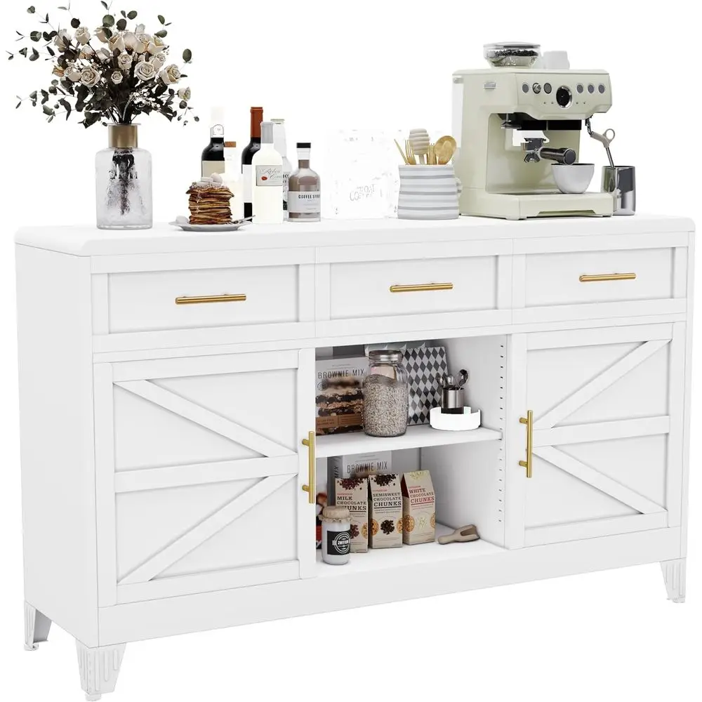 Large White 47.2 Sideboard with Drawers & Adjustable Shelves, Versatile for Coffee Bar or Dining Area
Large White 47.2 Sideboard with Drawers & Adjustable Shelves, Versatile for Coffee Bar or Dining Area