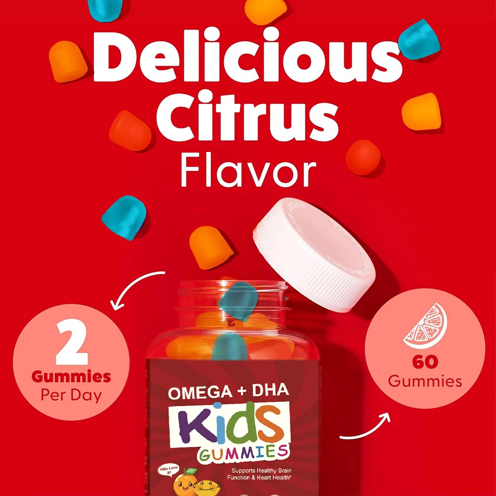 Kids Multivitamin Gummies for Age 4+ Kids & Teens | Omega 3 6 9 + DHA & Vitamin C, Gluten Free, Three Fruit Flavors, 60 Gummies
Kids Multivitamin Gummies for Age 4+ Kids & Teens | Omega 3 6 9 + DHA & Vitamin C, Gluten Free, Three Fruit Flavors, 60 Gummies