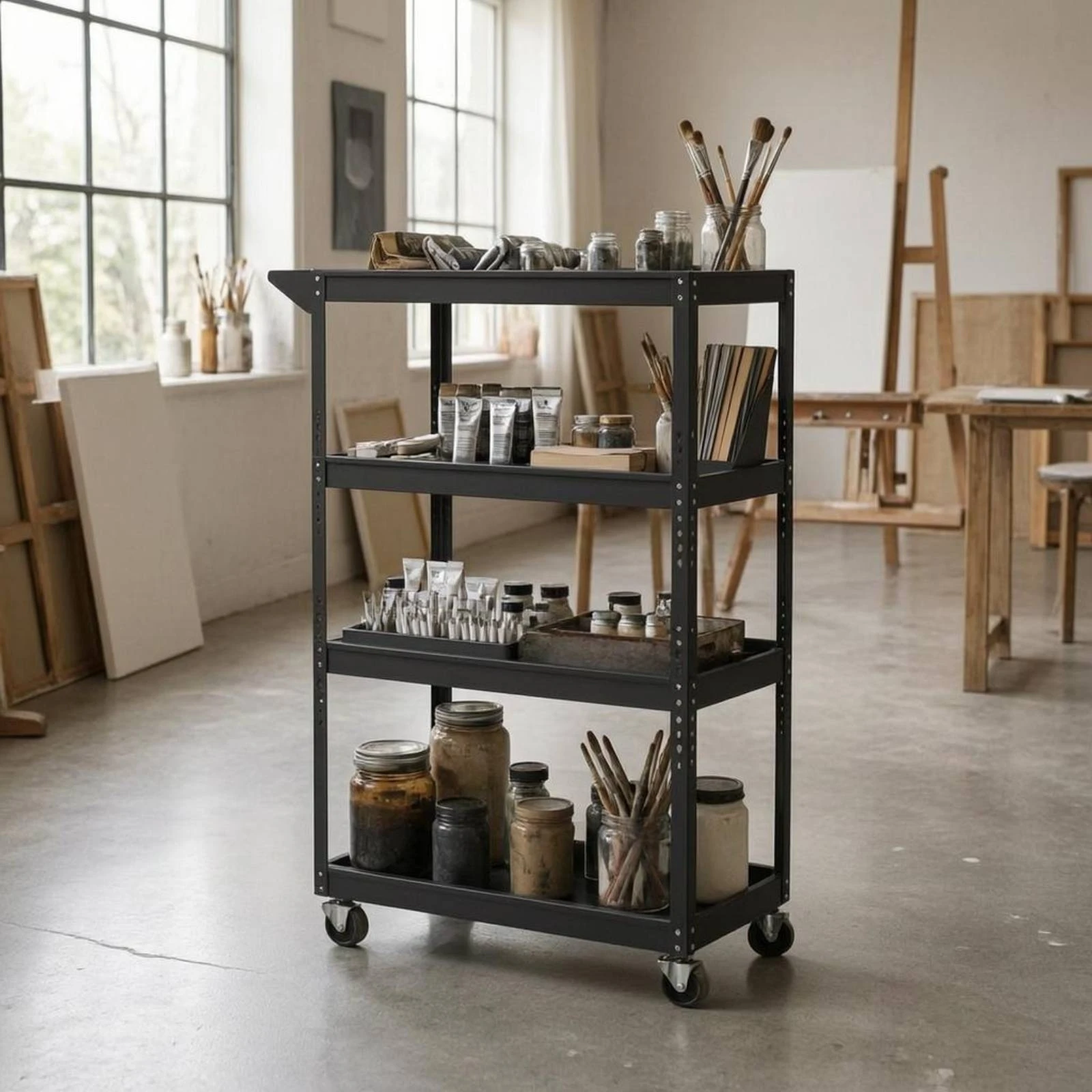 Art Supply Cart Uncovered Tiers Metal Rolling Cart Household Storage Multi Purpose Heavy Duty
Art Supply Cart Uncovered Tiers Metal Rolling Cart Household Storage Multi Purpose Heavy Duty