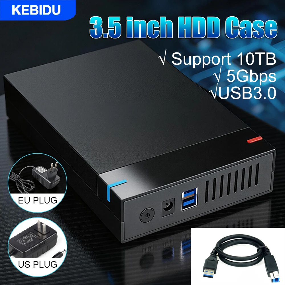 KEBIDU 3,5-дюймовый USB 3.0 SATA HDD-корпус, портативный внешний бокс для жесткого диска, высокоскоростной корпус на 10 ТБ для ПК, ноутбука, телевизора, мобильного телефона
KEBIDU 3,5-дюймовый USB 3.0 SATA HDD-корпус, портативный внешний бокс для жесткого диска, высокоскоростной корпус на 10 ТБ для ПК, ноутбука, телевизора, мобильного телефона