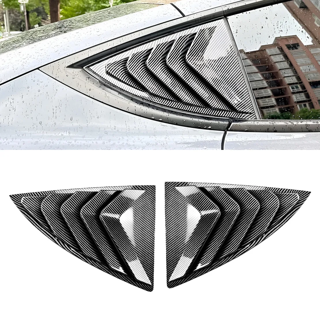 1 Pair Carbon Fiber Texture ABS Plastic Side Vent Rear Window Scoop Louver Cover Trim Fit For Tesla Model Y 2019-2024
1 Pair Carbon Fiber Texture ABS Plastic Side Vent Rear Window Scoop Louver Cover Trim Fit For Tesla Model Y 2019-2024