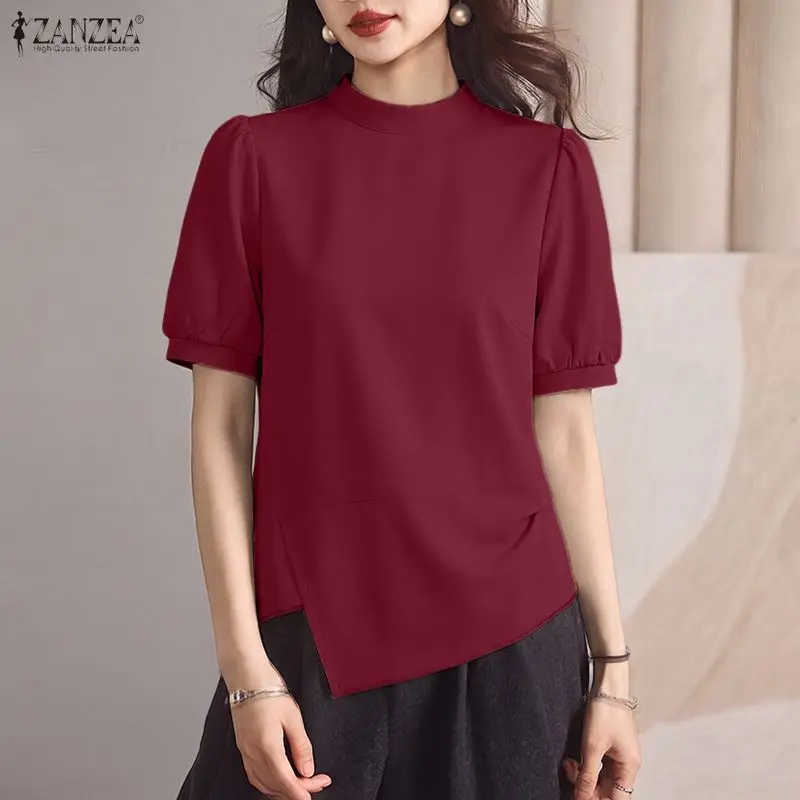 Summer Short Sleeve Tops ZANZEA Elegant Women Blouses Irregular Tops Solid Color Streetwear OL Work Party Tee S-3XL Blusas Tunic
Summer Short Sleeve Tops ZANZEA Elegant Women Blouses Irregular Tops Solid Color Streetwear OL Work Party Tee S-3XL Blusas Tunic