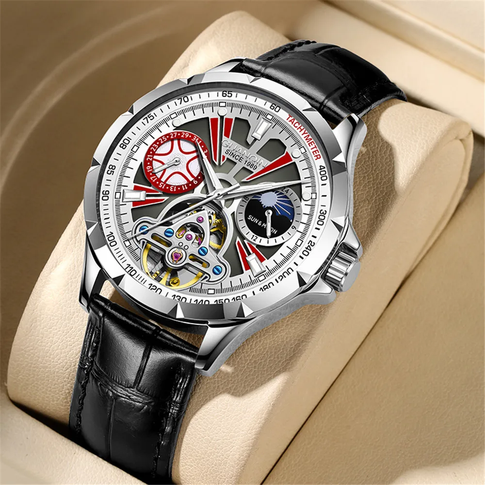 GUANQIN Mechanical Moon Phase Luxury Men Wristwatch Luminous Waterproof Steel Case Automatic Self-Wind Watch Sapphire Man Clock
GUANQIN Mechanical Moon Phase Luxury Men Wristwatch Luminous Waterproof Steel Case Automatic Self-Wind Watch Sapphire Man Clock