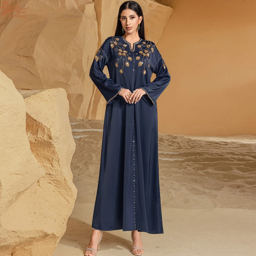 Uni New Rhinestone Beaded Luxury Woman Evening Dress Morocco Saudi Solid Maxi Abayas Fashion Kaftan
Uni New Rhinestone Beaded Luxury Woman Evening Dress Morocco Saudi Solid Maxi Abayas Fashion Kaftan