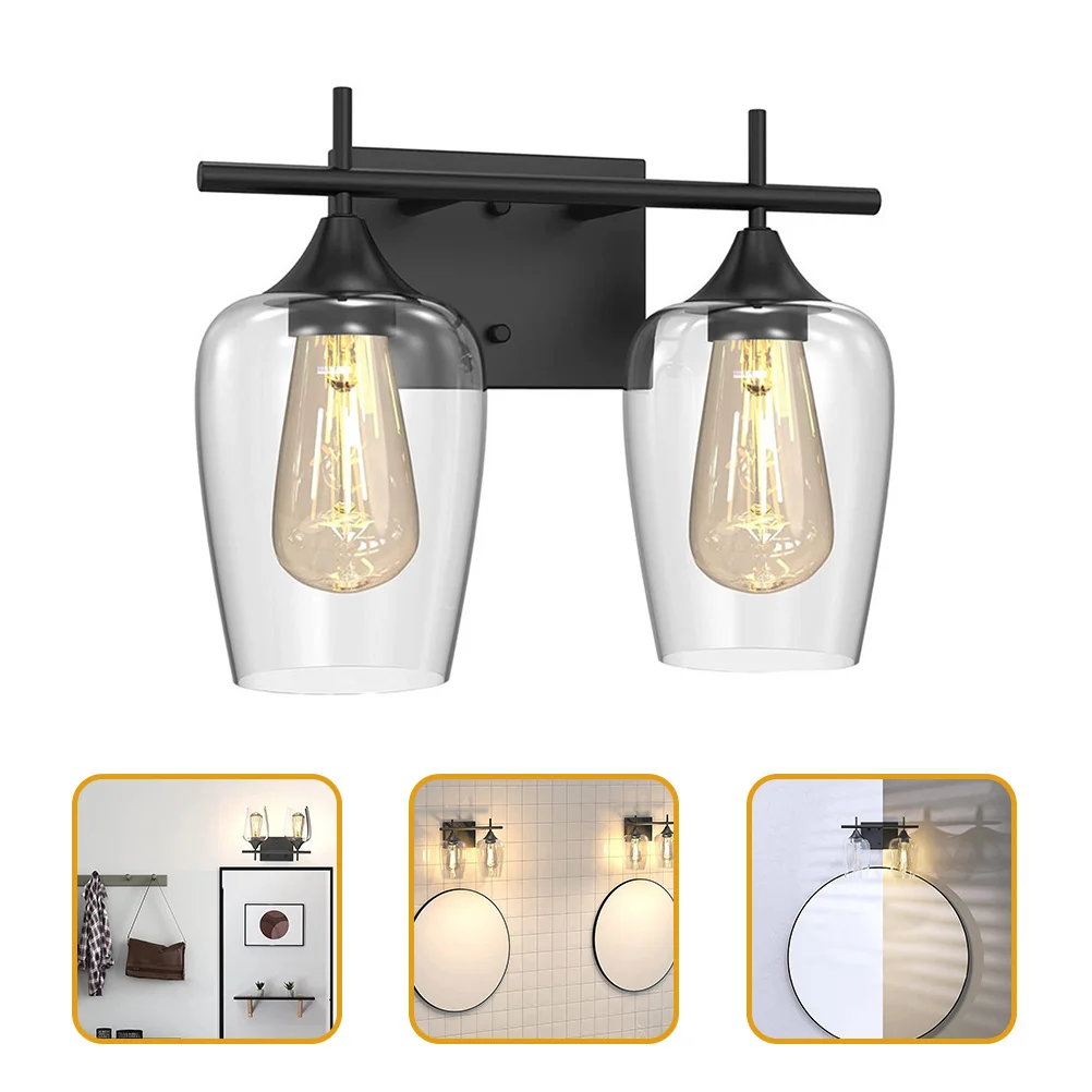 2-Light Vintage Bathroom Wall Lamp Industrial Style Retro Bathroom Vanity Light Fixture Over Mirror Clear Glass Shade
2-Light Vintage Bathroom Wall Lamp Industrial Style Retro Bathroom Vanity Light Fixture Over Mirror Clear Glass Shade