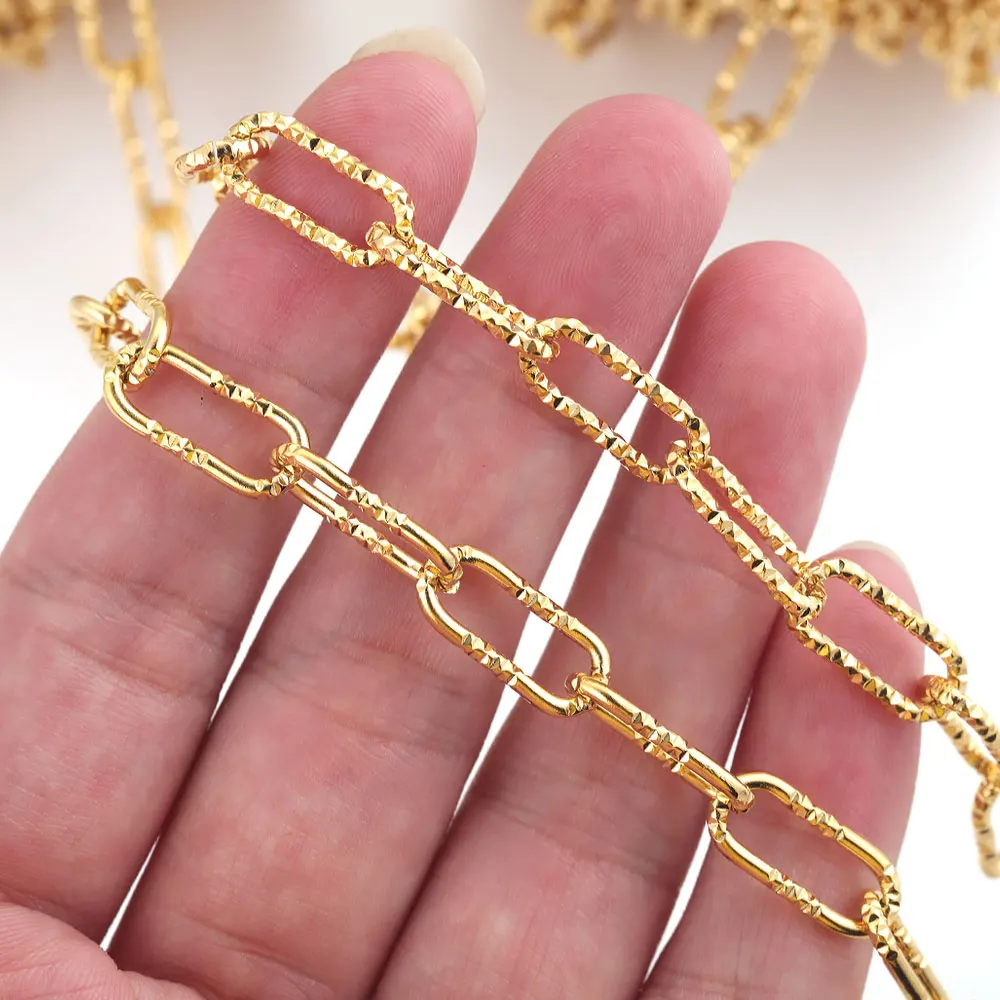 1m Stainless Steel Embossing Texture Paper Clip Chain For bag clothes Making DIY Oval Cable Chain Jewellery Making Accessories
1m Stainless Steel Embossing Texture Paper Clip Chain For bag clothes Making DIY Oval Cable Chain Jewellery Making Accessories