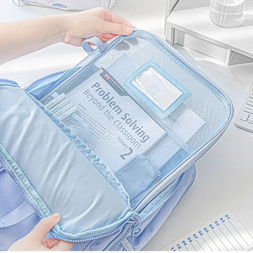 A4 Nylon Mesh File Bag Multifunctional Transparent File Folder Bag Solid Color Large Capacity File Pocket School Office Supplies
A4 Nylon Mesh File Bag Multifunctional Transparent File Folder Bag Solid Color Large Capacity File Pocket School Office Supplies