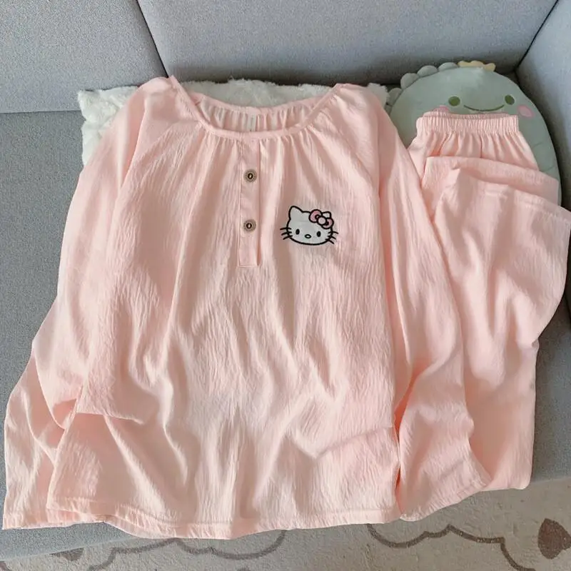 Sanrio Hello Kitty Wholesale Women Round Neck Cloud Cotton Long Sleeve Pajamas Set Spring Autumn Hot Selling Homewear Loungewear
Sanrio Hello Kitty Wholesale Women Round Neck Cloud Cotton Long Sleeve Pajamas Set Spring Autumn Hot Selling Homewear Loungewear