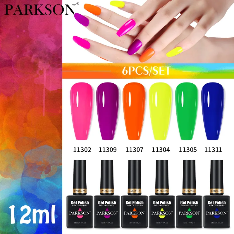 Parkson 12ml 6Pcs Colorful Semi-Permanent Nail Polish Set Transparent Colored Soak Off UV Gel Varnish Kit For Manicure DIY Art
Parkson 12ml 6Pcs Colorful Semi-Permanent Nail Polish Set Transparent Colored Soak Off UV Gel Varnish Kit For Manicure DIY Art
