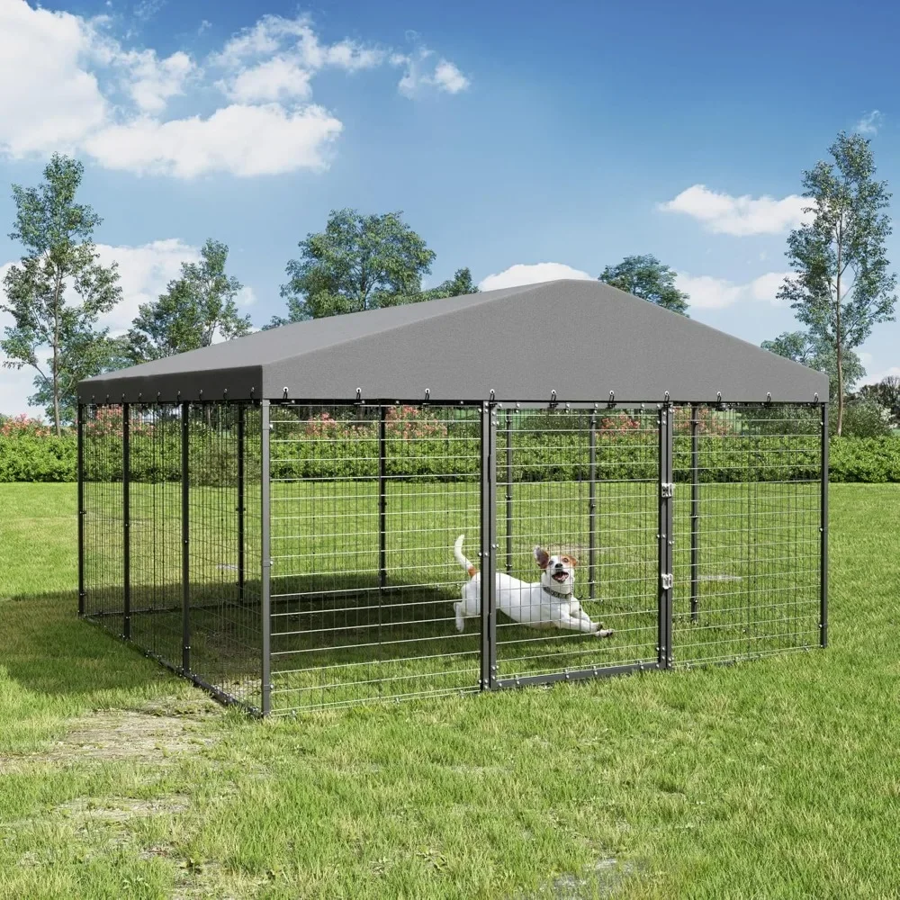 Large Outdoor Dog Kennel,118" x 118" x 70.9" Heavy Duty Dog Cage with Roof,Galvanized Steel Dog Enclosure Fence
Large Outdoor Dog Kennel,118" x 118" x 70.9" Heavy Duty Dog Cage with Roof,Galvanized Steel Dog Enclosure Fence