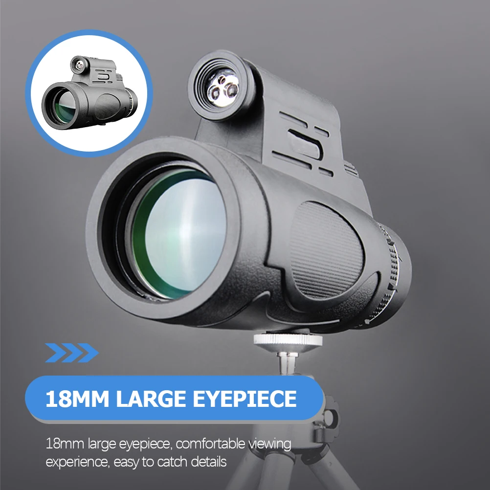Large Objective Lens Monocular With Led Light Comfortable Eyepiece 18Mm For Outdoor Adventure Telescope
Large Objective Lens Monocular With Led Light Comfortable Eyepiece 18Mm For Outdoor Adventure Telescope