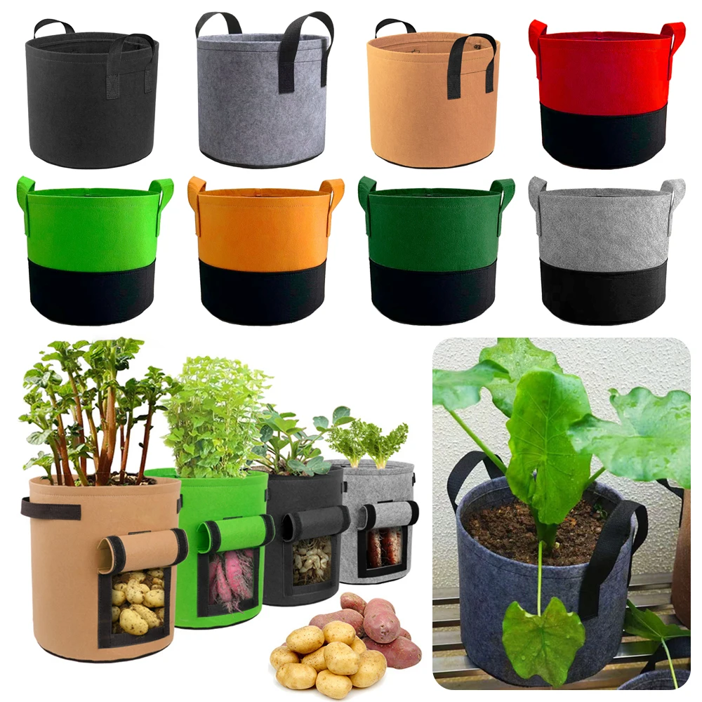 5 Gallon Grow Bags Double Color with Handles Planting Bag Set Fabric Vegetable Jardin Breathable Seedling Grow Bags
5 Gallon Grow Bags Double Color with Handles Planting Bag Set Fabric Vegetable Jardin Breathable Seedling Grow Bags
