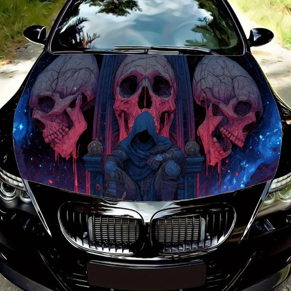 Mysterious Dark Skull Throne Figure Design PVC Car Vinyl Wraps, Self-Adhesive Waterproof Car Hood Decal Sticker, Car Decoration
Mysterious Dark Skull Throne Figure Design PVC Car Vinyl Wraps, Self-Adhesive Waterproof Car Hood Decal Sticker, Car Decoration