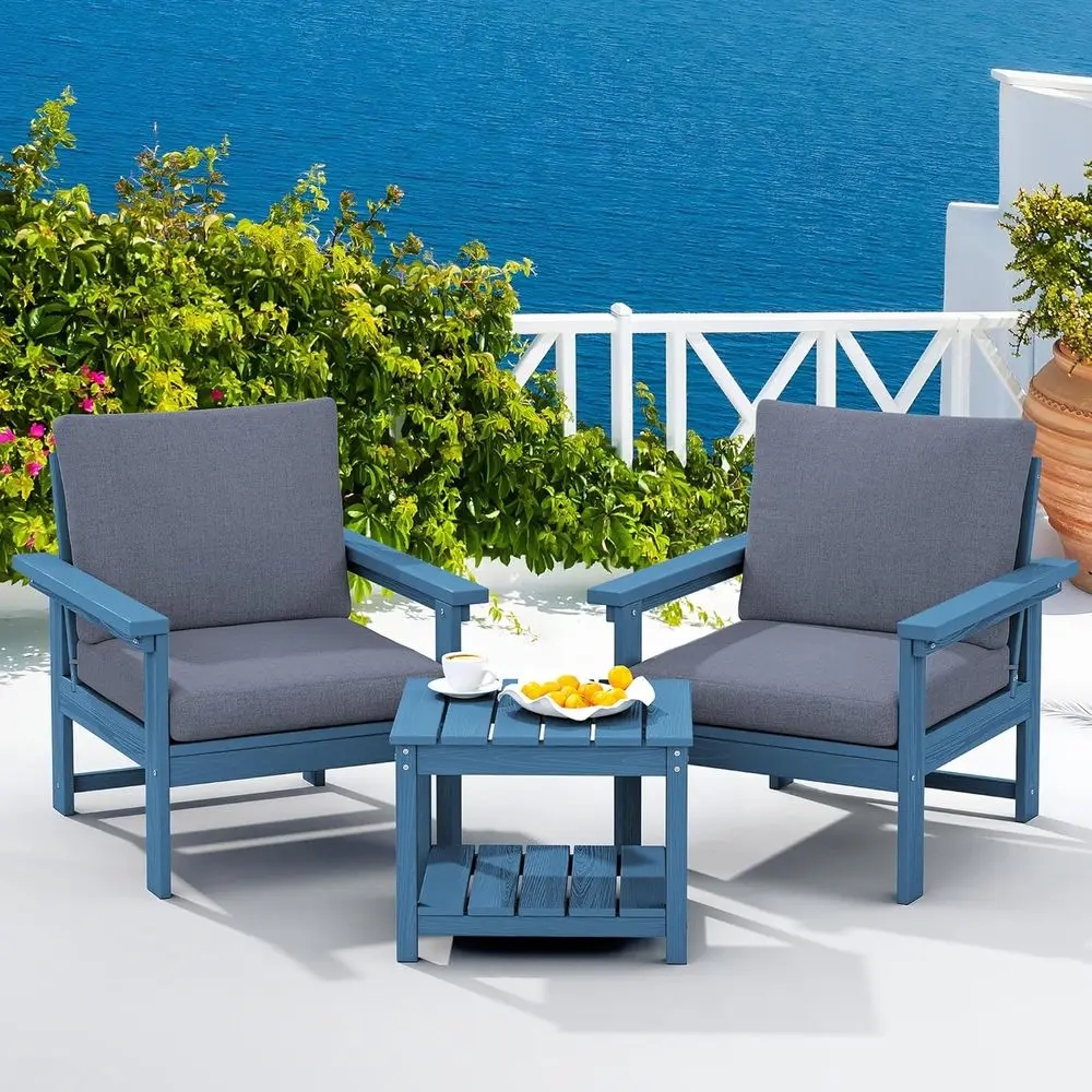 HDPE Patio Soa Set, 3-piece Sectional Outdoor urniture Set, All Weather Outdoor Couch Set Patio urniture Set or Deck, Lawn, Bluw
HDPE Patio Soa Set, 3-piece Sectional Outdoor urniture Set, All Weather Outdoor Couch Set Patio urniture Set or Deck, Lawn, Bluw