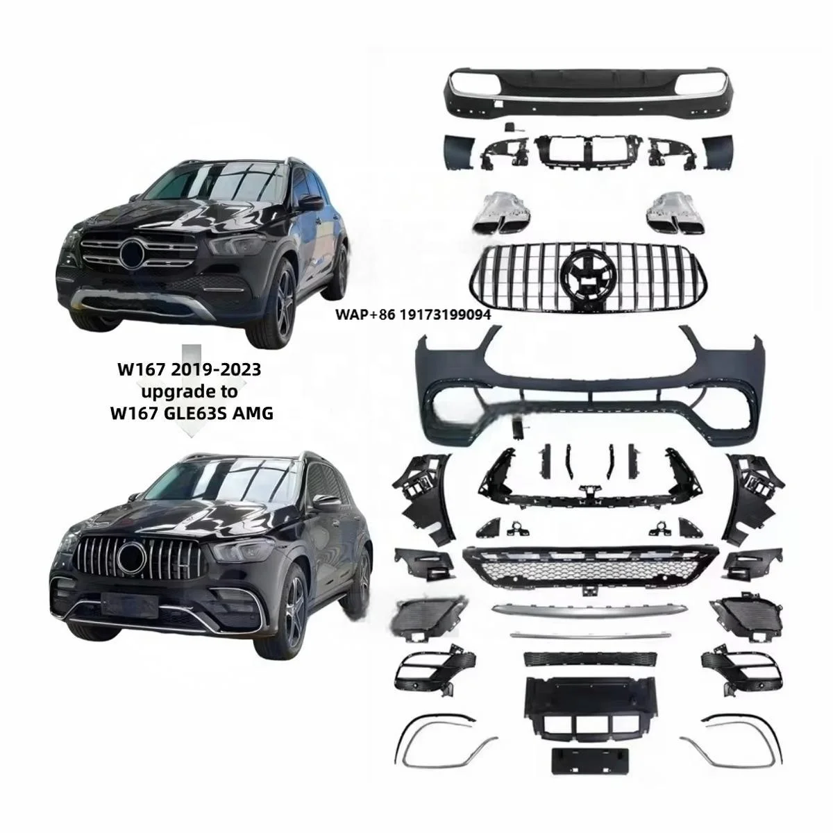 Factory Wholesale Automotive Bumpers Body Kit GLE Class W167 2019+ Facelift to GLE63
Factory Wholesale Automotive Bumpers Body Kit GLE Class W167 2019+ Facelift to GLE63